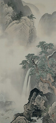 川合玉堂「松渓飛瀑図」