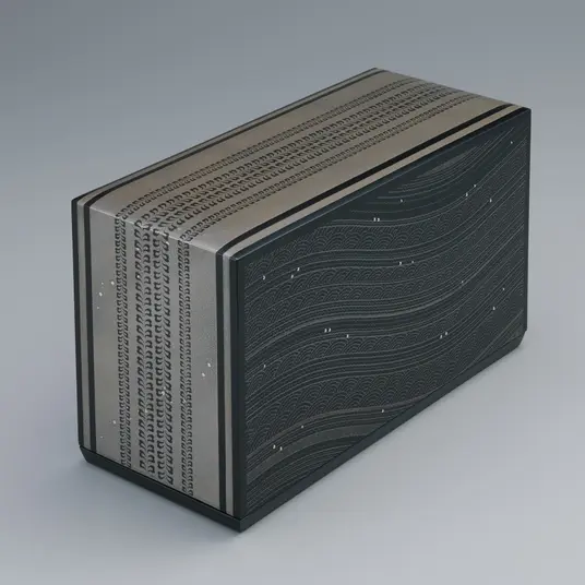 朝日新聞社賞　漆芸=沈金象嵌宝石箱「希海」（ちんきんぞうがんほうせきばこ「のぞみ」）水尻清甫