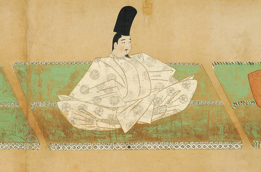 重要文化財　天皇摂関御影　二巻の内 上巻（部分）　鎌倉時代14世紀　徳川美術館蔵（後期）