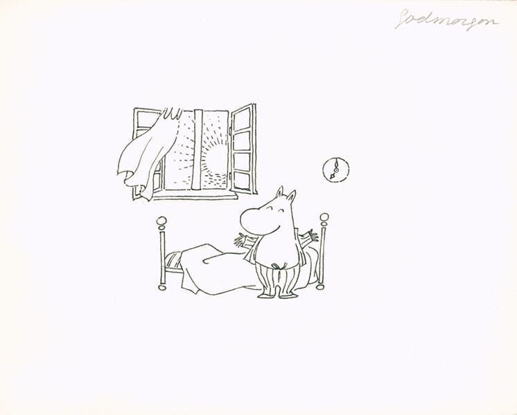 トーベ・ヤンソン「おはよう」制作年不詳 インク、紙 ムーミンキャラクターズコレクション
© Moomin Characters™