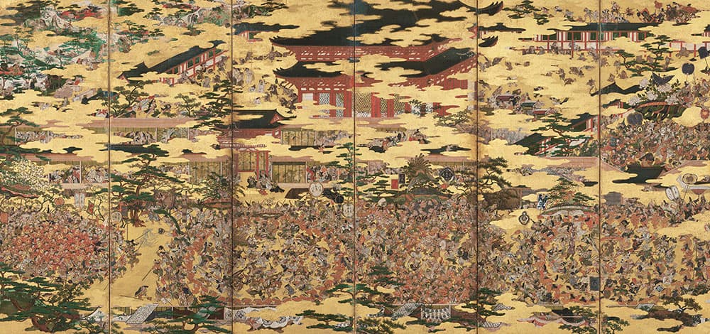 重要文化財　豊国祭礼図屛風　岩佐又兵衛筆　六曲一双の内 左隻　蜂須賀家伝来　江戸時代17世紀　徳川美術館蔵