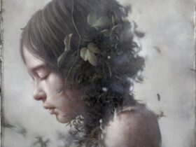 羅展鵬「The girl who remained still for a hundred years.」 50×50cm Oil on canvas