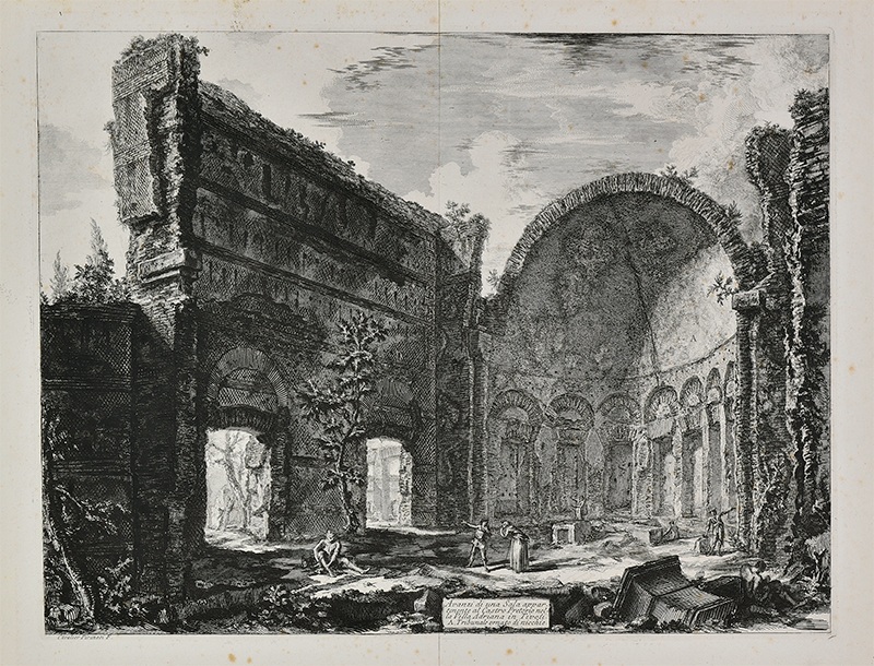 ジョヴァンニ・バッティスタ・ピラネージ 『ローマの景観』より《ヴィッラ・アドリアーナ廃墟》1774年、エッチング、当館蔵
