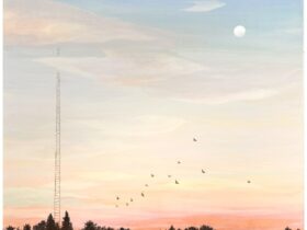 「Early Morning」53×53cm　麻紙・岩絵具