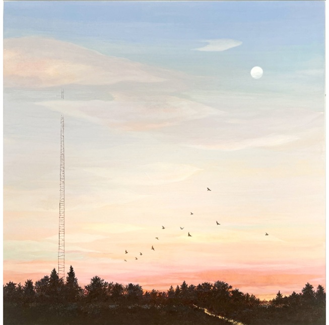 「Early Morning」53×53cm　麻紙・岩絵具