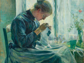 黒田清輝《針仕事》1890年、石橋財団アーティゾン美術館