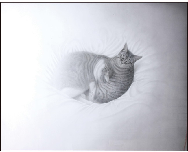 家族、あかく鎮かに燃えた日々 30号F パネル・ジェツソ・鉛筆・水彩