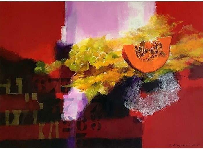 【秋色のハーモニー　A-Ⅰ】油彩、P20号