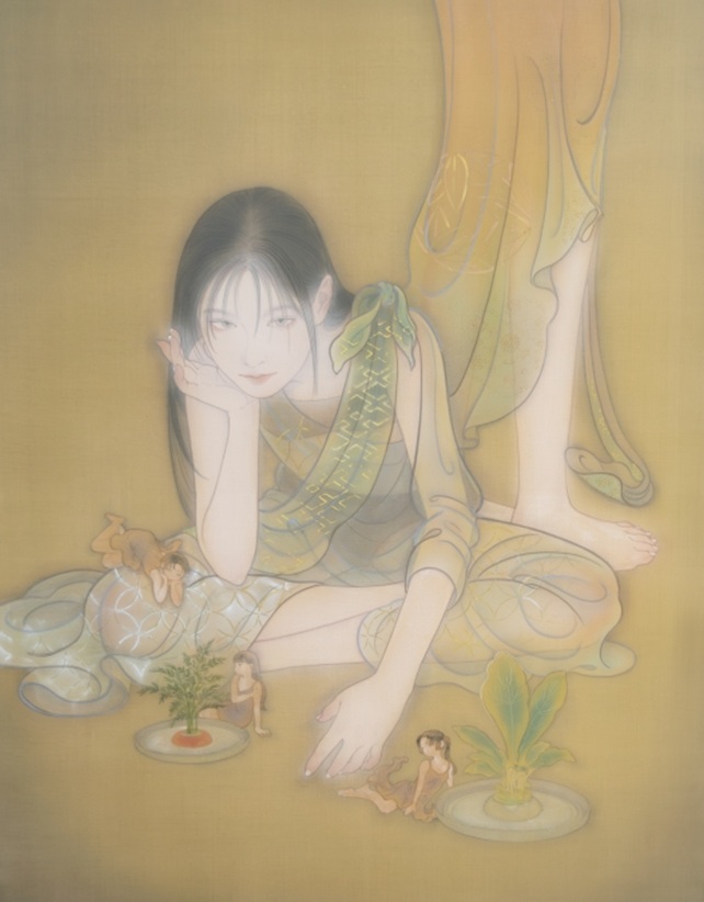 「小さな循環譚」
F30号 / 絹本着彩