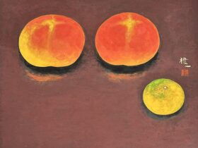 土屋禮一「富有柿」33.0×43.5cm