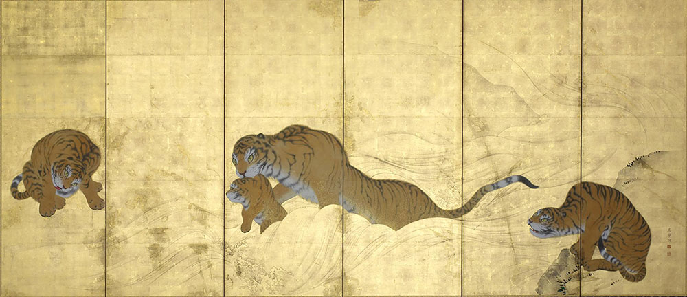 円山応挙《虎の子渡し図屏風》江戸時代・1781～1782年　大英博物館蔵　© The Trustees of the British Museum