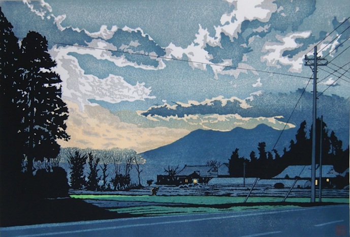 相澤弘邦《夕暮れの詩3》2008(平成20)年、木版