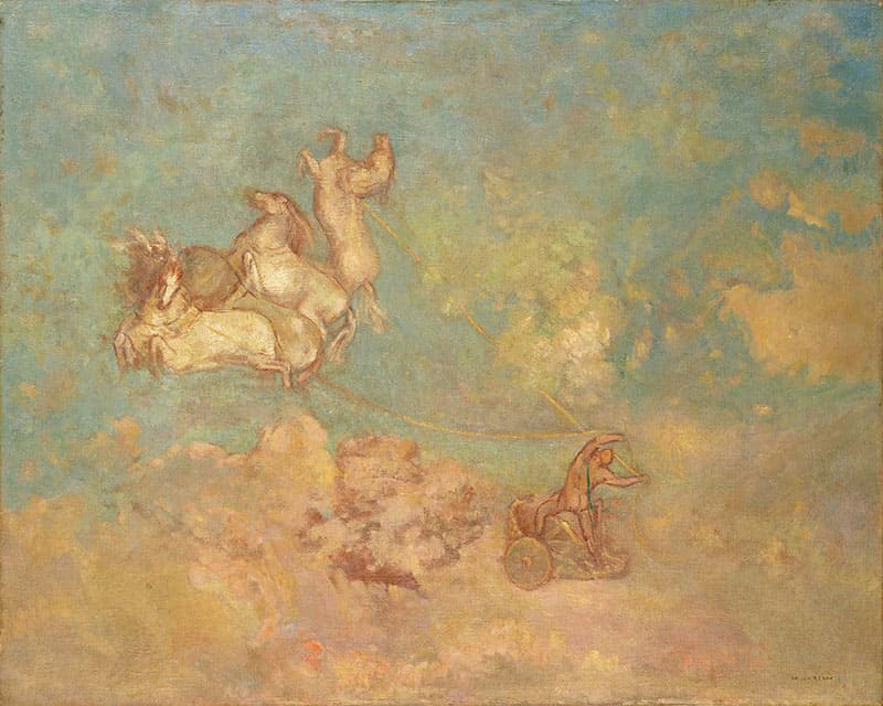 オディロン・ルドン《アポロンの馬車》1907年　油彩・キャンヴァス　個人蔵