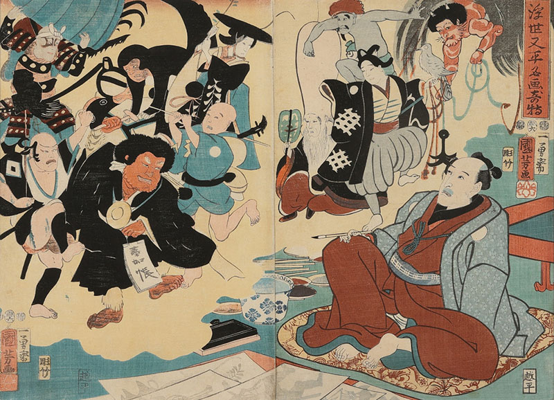 歌川国芳《浮世又平名画奇特》高崎市タワー美術館蔵