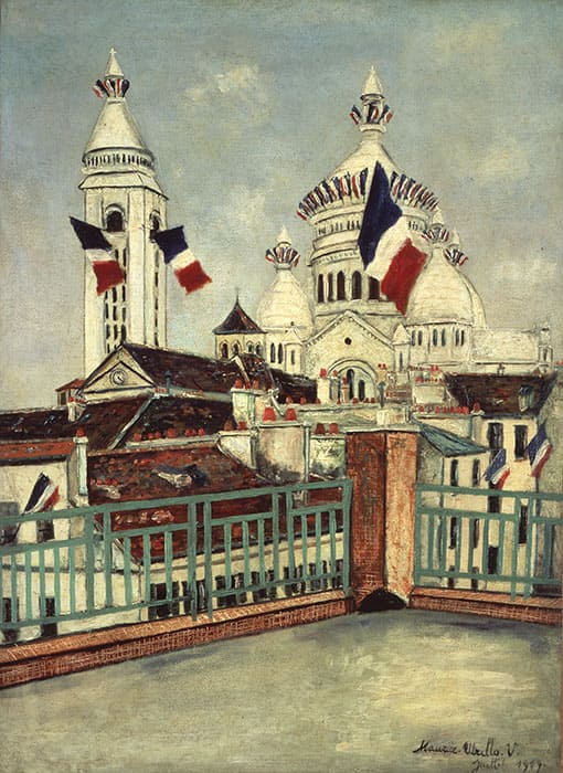 モーリス・ユトリロ《旗で飾られたモンマルトルのサクレ＝クール寺院》1919年 埼玉県立近代美術館