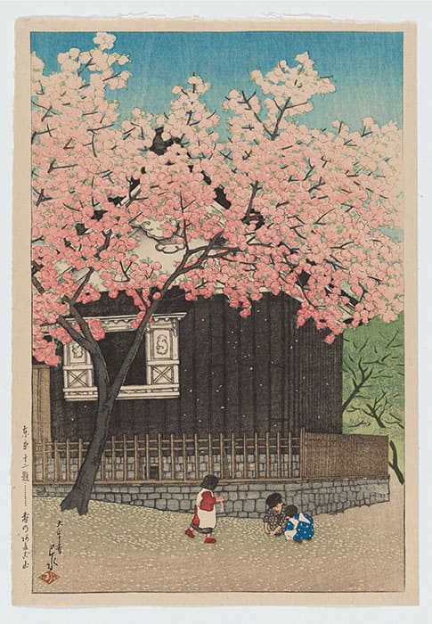 川瀬 巴水《東京十二題　春のあたご山》大正10（1921）年　スミソニアン国立アジア美術館　
© National Museum of Asian Art, Smithsonian Institution, Robert O. Muller Collection　版元：渡邊木版美術画舗