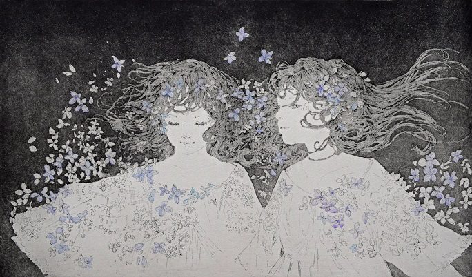 堤麻里子

「風の音」

26×44cm

エッチング、アクアチント、水彩

ED.20