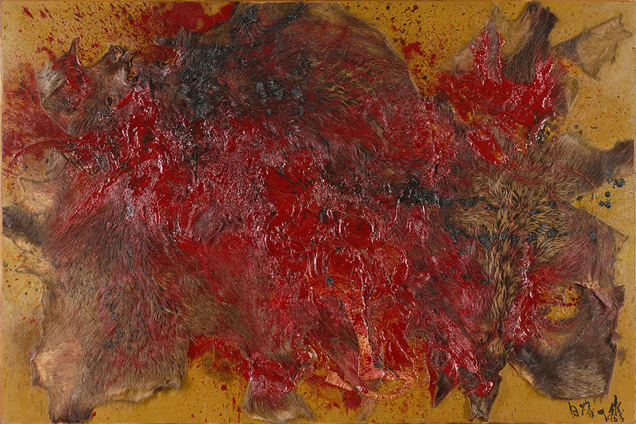 白髪一雄〈猪狩　壱〉　1963年　東京都現代美術館蔵