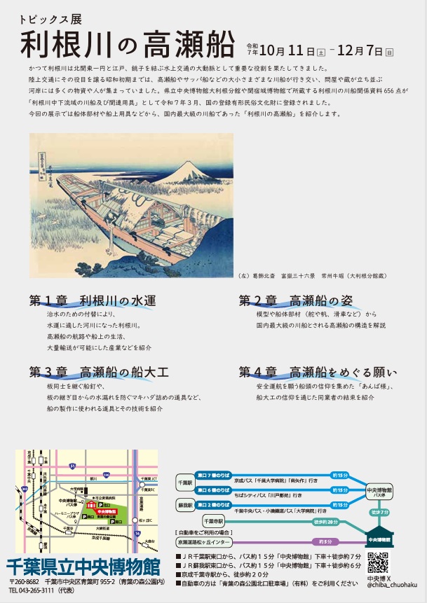 トピックス展「利根川の高瀬船」千葉県立中央博物館