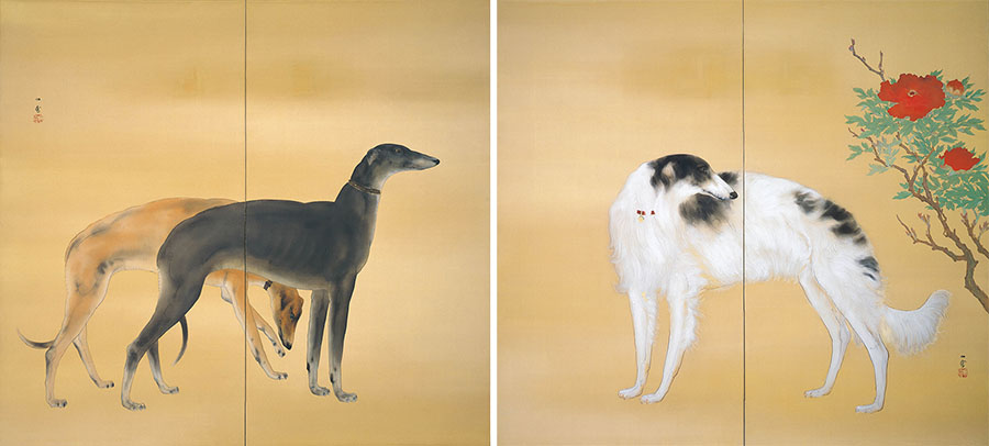 橋本関雪「唐犬図」昭和16年（1941）頃