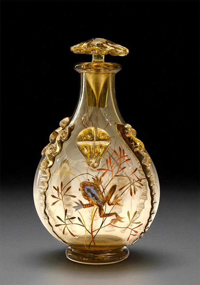 エミール・ガレ「北斎画蛙文栓付瓶」