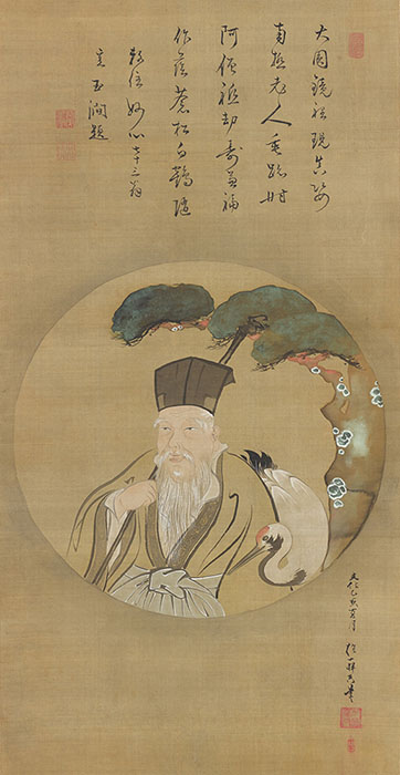 酒井抱一《円窓に寿老人》個人蔵