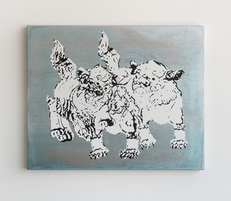 国本泰英 「ランタンのオブジェ(獅子)」
アクリル、キャンバス

