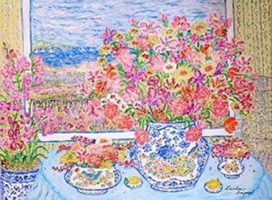 レスリー・セイヤー

Special Bouquet in Blue Bird Vase

61× 45.5cm　

キャンバス、油彩　