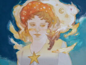 坂根輝美 「願い星Ⅰ」 6号S 日本画