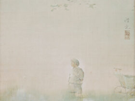 入江波光《朝に遊ぶ子》1927年頃