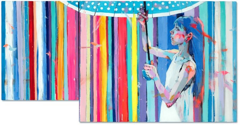 「雨のちキセキ」
油彩　キャンバス　97×49.5cm