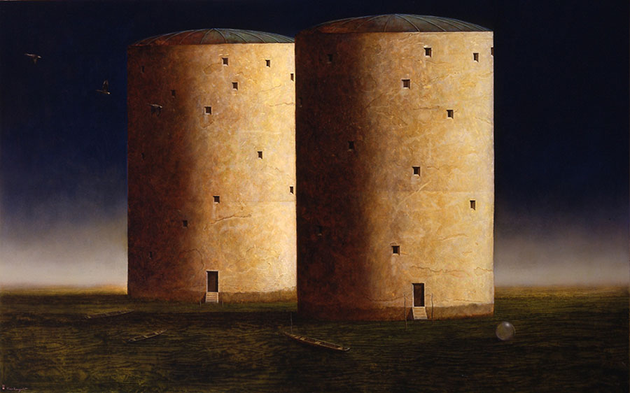 川口起美雄《境界》1997年　テンペラ、油彩、板