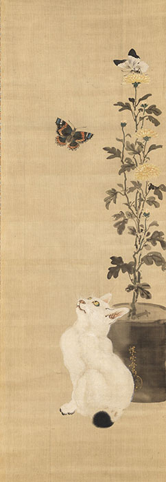 河鍋暁斎《三味線を弾く洋装の骸骨と踊る妖怪》明治4～22（1871-89）年　紙本淡彩　イスラエル・ゴールドマン・コレクション　写真協力：立命館大学アート・リサーチセンター