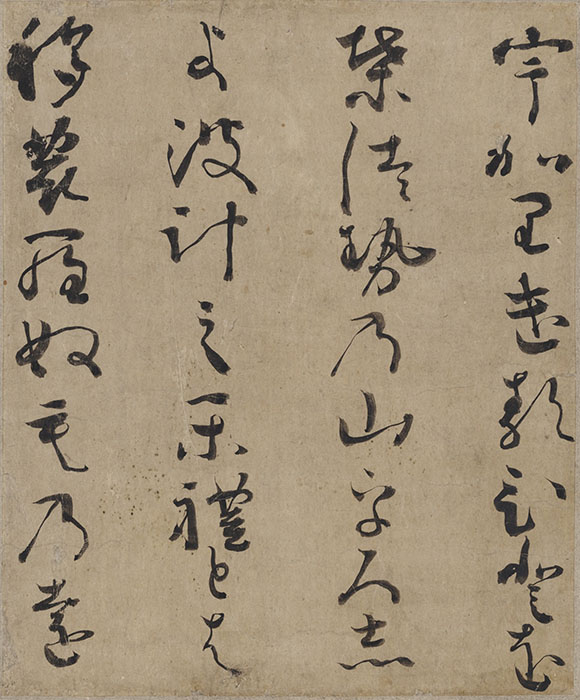 小倉色紙「うかりける…」　藤原定家筆　1幅　鎌倉時代・13世紀　三井記念美術館蔵