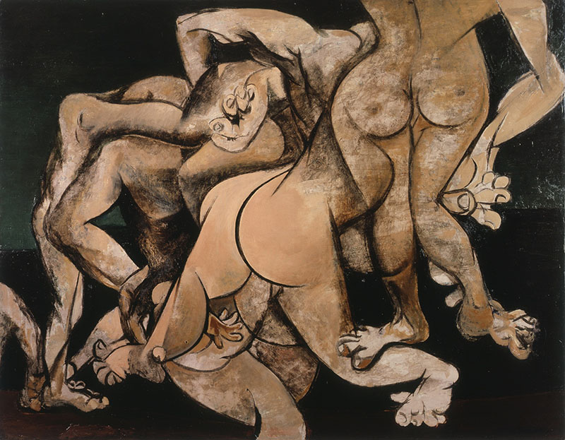 鶴岡政男《夜の群像》1949年 群馬県立近代美術館蔵