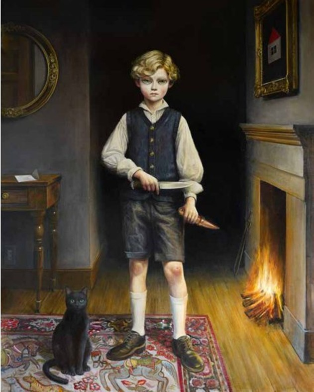 作品名《ナイフを持つ少年》 サイズ：162×130.3cm