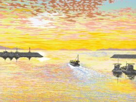 瀬戸の朝光」40.9×53.0cm