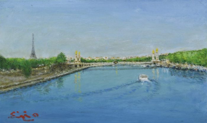 セーヌ川を行く白い船

8号