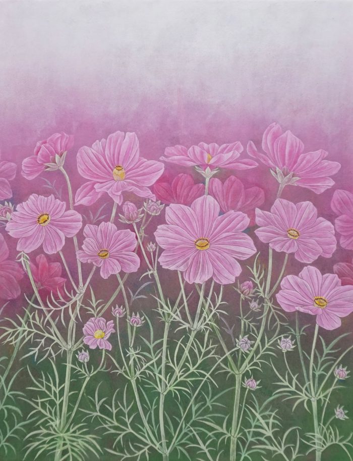 安藤 由香 「秋風に」 6号 麻紙・岩絵具