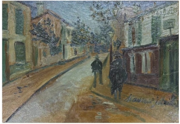 ユトリロ「アブルヴォワール通り モンマルトル」 （P8号）