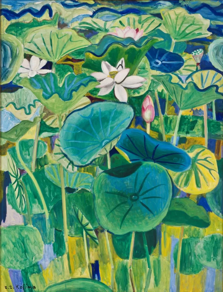 児島善三郎「蓮花」1939年、油彩・画布、当館蔵