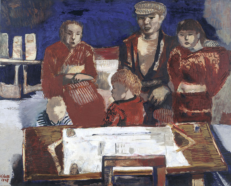 前田寛治《棟梁の家族》1928年 鳥取県立美術館