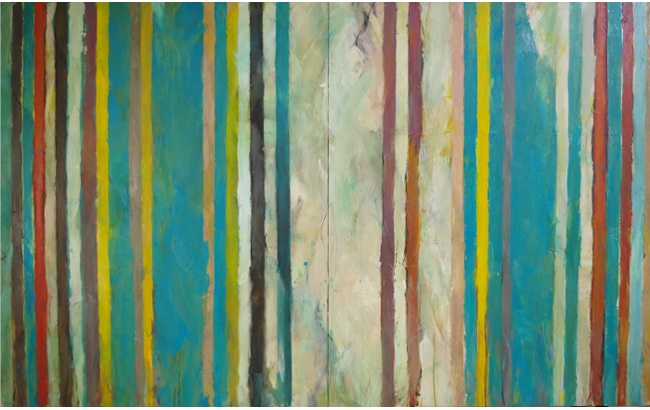 岸本 吉弘「Uptight」 162.1×260.6cm キャンバスに油彩・蜜蝋