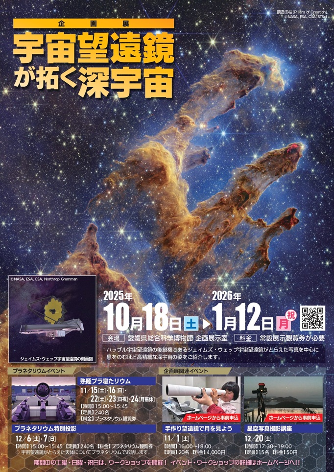 企画展「宇宙望遠鏡が拓く深宇宙」愛媛県総合科学博物館