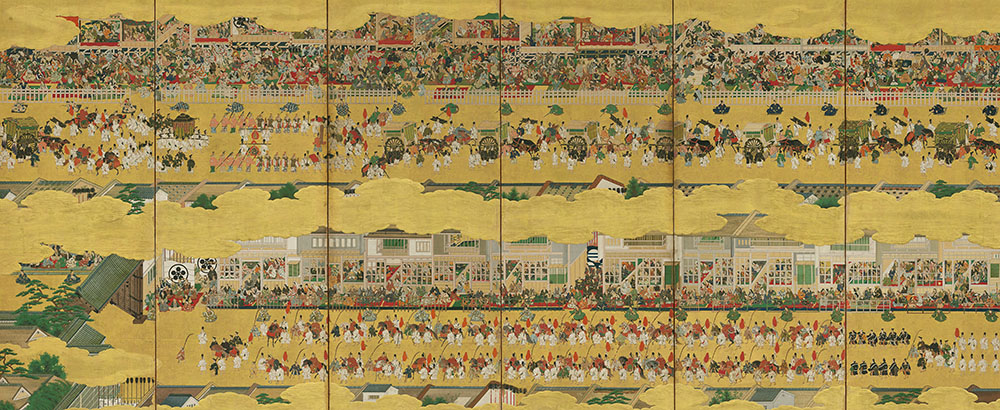 《二条城行幸図屏風》（左隻）　江戸時代（17世紀）　京都市指定文化財　泉屋博古館