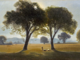 アントニオ・フォンタネージ《朝》1855-58年 油彩／厚紙に貼った紙 20×31㎝ トリノ市立近現代美術館蔵 Torino, GAM - Galleria Civica d’Arte Moderna e Contemporanea. Courtesy Fondazione Torino Musei.