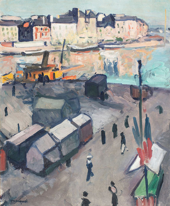アルベール・マルケ《ル・アーヴル、港湾》 1906年　油彩／カンヴァス　アンドレ・マルロー近代美術館、ルアーヴル Albert Marquet, Le Havre, le basin, 1906, huile sur toile, Le Havre, Musée d'art moderne André Malraux ©MuMa Le Havre / Charles Maslard