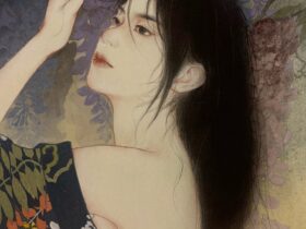 「藤の影」6F、岩絵具