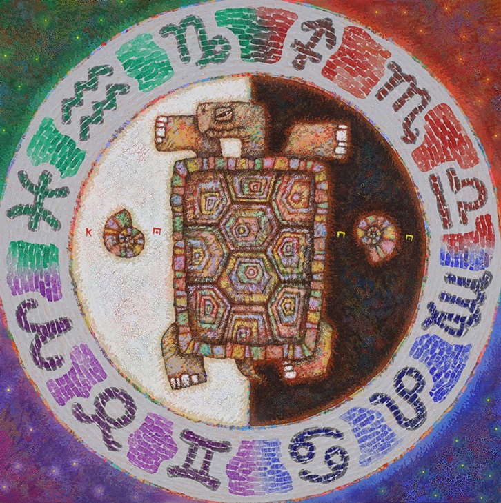 金丸 悠児「カメとマンダラ」</span><br />ミクストメディア、S6号