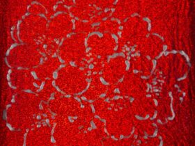 「Cherry blossom No.090925-A」布にプラチナ泥、65×65cm